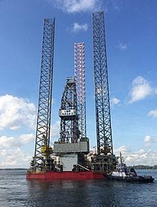 NAGA 2 is a three-legged 350 ft independent leg jackup drilling rig designed by GustoMSC and built by Drydocks World SE Asia.