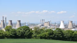 The Forties Pipeline System moves 40% of the UK’s oil from the North Sea through Grangemouth where it is processed for distribution throughout the UK. The Grangemouth site from Inveravon Hill is pictured. The Forties Pipeline System moves 40% of the UK’s oil from the North Sea through Grangemouth where it is processed for distribution throughout the UK. The Grangemouth site from Inveravon Hill is pictured.