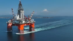 The semisubmersible rig Hercules. The semisubmersible rig Hercules.