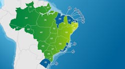 Petrobras&apos; areas of interest for offshore wind projects.