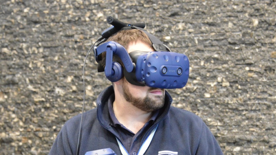 Virtual Reality Headset In Use