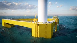 The WindFloat F concept is designed for added buoyancy of the pontoons, which is said to minimize column diameter and footprint, opening more options for local supply chains. The WindFloat F concept is designed for added buoyancy of the pontoons, which is said to minimize column diameter and footprint, opening more options for local supply chains.