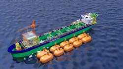 Rendering of the floating carbon storage and injection unit Rendering of the floating carbon storage and injection unit
