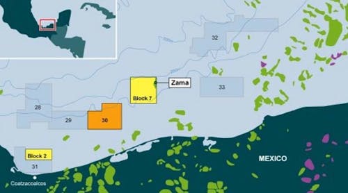 The Zama oil field is located in the Gulf of Mexico.