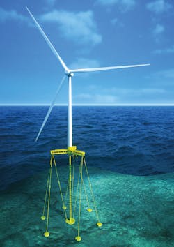 The FTLP Floating Wind Platform design is said to offer the benefits and stability of a fixed platform for the floating wind environment. The FTLP Floating Wind Platform design is said to offer the benefits and stability of a fixed platform for the floating wind environment.