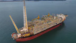 The Anita Garibaldi FPSO moored at the Marlim field in the Campos basin. The Anita Garibaldi FPSO moored at the Marlim field in the Campos basin.