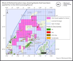 Figure 1 West Of Shetland Location Map Showing Blocks That Have Been Applied For In The 33rd Licensing Round V2 Figure 1 West Of Shetland Location Map Showing Blocks That Have Been Applied For In The 33rd Licensing Round V2