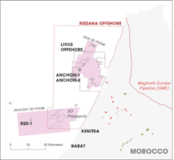 The Rissana offshore license, covering an area of 8,489 sq km, surrounds the offshore boundaries of Chariot&rsquo;s existing Lixus offshore license, as well as covers the most prospective northern areas of the previously held Mohammedia and Kenitra offshore licenses.