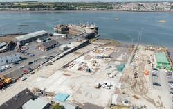 Redevelopment works take place at Pembroke Port, west Wales. Redevelopment works take place at Pembroke Port, west Wales.