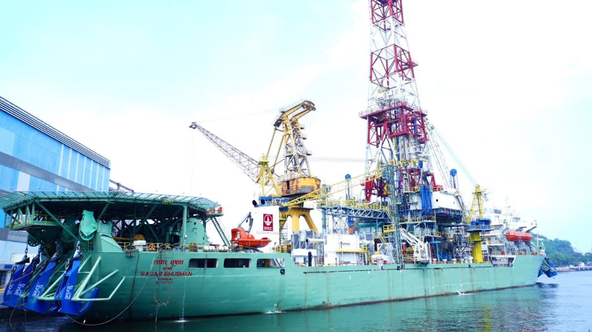 ONGC drillship undergoes overhaul at Hindustan Shipyard Offshore