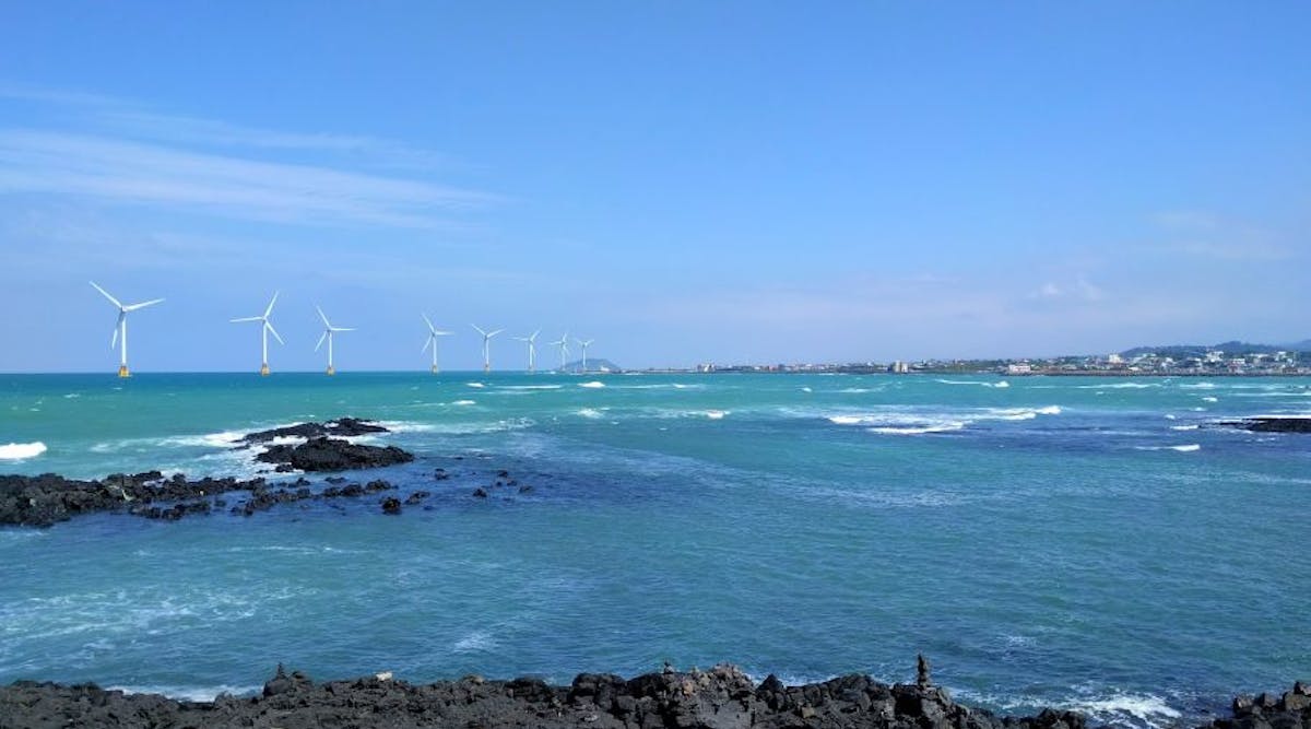 Wind power generation in Jeju Island, Korea