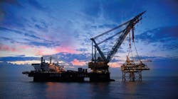 Petrofac's Phase 1 involves preparations onboard the platform, with Saipem 7000 (pictured) coming in under Phase 2 for the removal. Petrofac's Phase 1 involves preparations onboard the platform, with Saipem 7000 (pictured) coming in under Phase 2 for the removal.