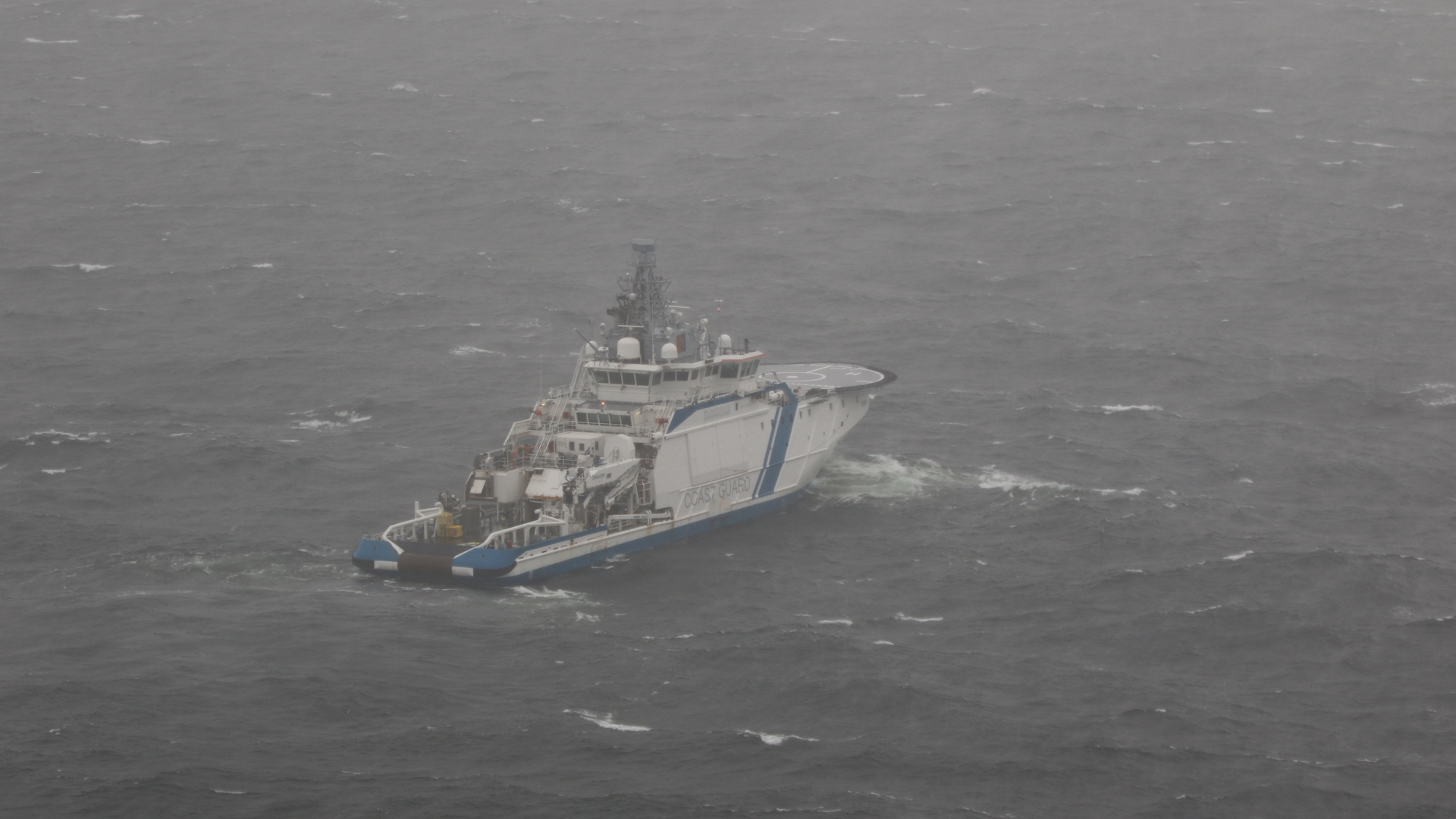 Finnish Border Guard shows its vessel Turva on patrol on Oct. 11, 2023, near where the damaged Balticconnector gas pipeline was pinpointed in the Gulf of Finland.