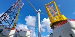 Jan De Nul Group&apos;s newest jackup installation vessel Voltaire recently installed its first offshore wind turbine at Dogger Bank.