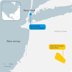 The lease’s 3 GW capacity will serve two projects: Attentive Energy One, which is dedicated to deliver New York State, and Attentive Energy Two, which is dedicated to supply New Jersey. The lease’s 3 GW capacity will serve two projects: Attentive Energy One, which is dedicated to deliver New York State, and Attentive Energy Two, which is dedicated to supply New Jersey.