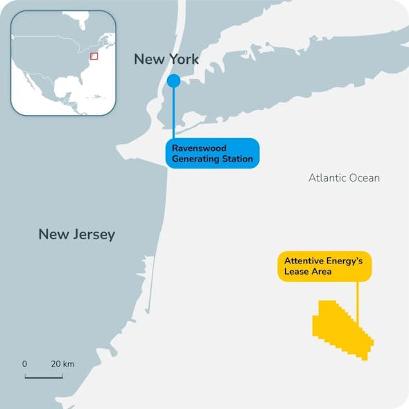 The lease&rsquo;s 3 GW capacity will serve two projects: Attentive Energy One, which is dedicated to deliver New York State, and Attentive Energy Two, which is dedicated to supply New Jersey.
