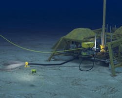 Oceaneering can remove cutting debris during drilling operations with its ROV Cutting Transport System. Oceaneering can remove cutting debris during drilling operations with its ROV Cutting Transport System.
