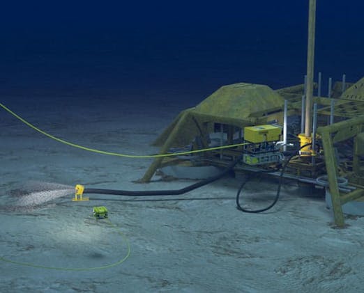 Oceaneering can remove cutting debris during drilling operations with its ROV Cutting Transport System. Oceaneering can remove cutting debris during drilling operations with its ROV Cutting Transport System.