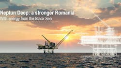 The Neptun Deep block in the Black Sea has an area of ​​7,500 square km and is located at about 160 km away from the shore, in water depths ranging between 100 and 1,000 meters. The Neptun Deep block in the Black Sea has an area of ​​7,500 square km and is located at about 160 km away from the shore, in water depths ranging between 100 and 1,000 meters.