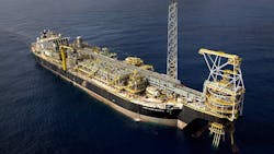 The FPSO Kwame Nkrumah MV21 is installed in about 1,100 m water depth on the Jubilee Field offshore Ghana.