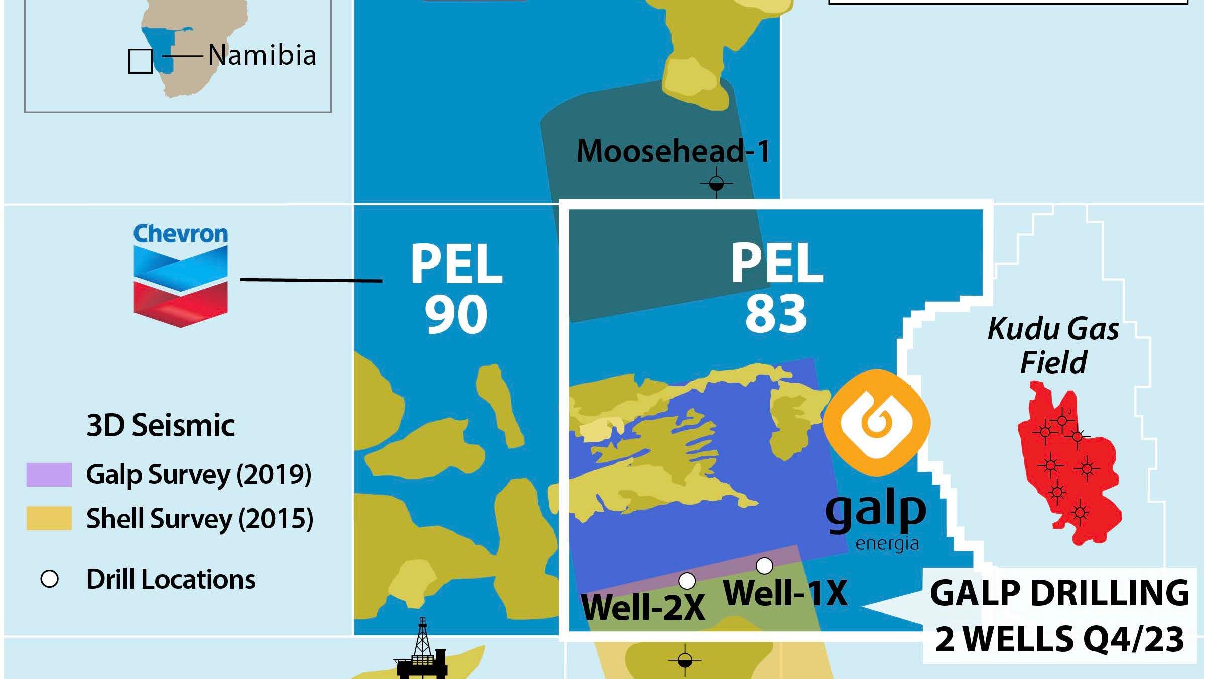 The blue areas represent Custos Energy's assets, with prospect areas highlighted in dark yellow.