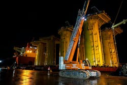 Moray West transition pieces arriving at Port of Nigg