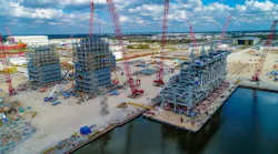 Gulf Island operates from its owned facilities in Houma, Louisiana, located on 226 acres on the east bank of the Houma Navigation Canal and on a slip adjacent to the Houma Navigation Canal, about 30 miles from the Gulf of Mexico, which the steel fabricator says provides the shortest and least restrictive means of access from its facilities to open waters. Gulf Island's facilities have 5,970 linear ft of water frontage, including 2,535 ft of steel bulkheads.