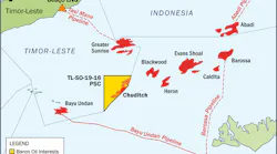 The solid red lines near the Chuditch area are existing pipelines and dotted red lines represent planned pipelines.