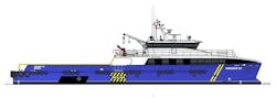 The vessel is forward compatible to allow for the inclusion of new technologies such as gyro stabilizers, motion compensated gangways and a hybrid system. The vessel is forward compatible to allow for the inclusion of new technologies such as gyro stabilizers, motion compensated gangways and a hybrid system.