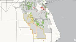 The Angola MegaSurvey now facilitates the evaluation of proven plays across Permanent Offer Block 33 (outlined in orange above) and also provides 3D data coverage over additional neighboring Permanent Offer Block 32 to the north and Block 34 to the south (both outlined in yellow). The Angola MegaSurvey now facilitates the evaluation of proven plays across Permanent Offer Block 33 (outlined in orange above) and also provides 3D data coverage over additional neighboring Permanent Offer Block 32 to the north and Block 34 to the south (both outlined in yellow).