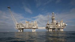 The Deepwater Gunashli platform is located in the Caspian Sea. The Deepwater Gunashli platform is located in the Caspian Sea.