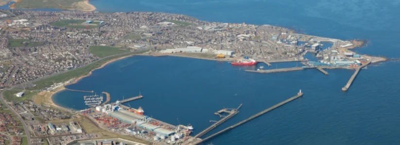 Acorn and Uniper entered into an MoU last month to jointly develop a potential solution to ship captured CO2 from the Isle of Grain to Peterhead Port (pictured) in the northeast of Scotland and onto the Acorn transportation and storage network, which can then pipe the CO2 to permanent storage 2.5 km below the seabed in the North Sea using repurposed gas pipelines.