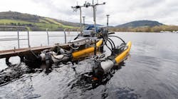 The photo of the OPT Wave Adaptive Modular Vehicle (WAM-V -16) was taken at the end of April 2023 at Loch Ness, Scotland, during trials on the loch to scan it using the UXO detecting technology. The photo of the OPT Wave Adaptive Modular Vehicle (WAM-V -16) was taken at the end of April 2023 at Loch Ness, Scotland, during trials on the loch to scan it using the UXO detecting technology.