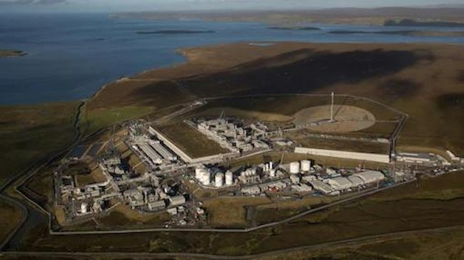 Victory’s gas will head to the Shetland Gas Plant (pictured) for processing before continuing through offshore pipelines in the North Sea to the National Grid entry point at St Fergus, close to Aberdeen.