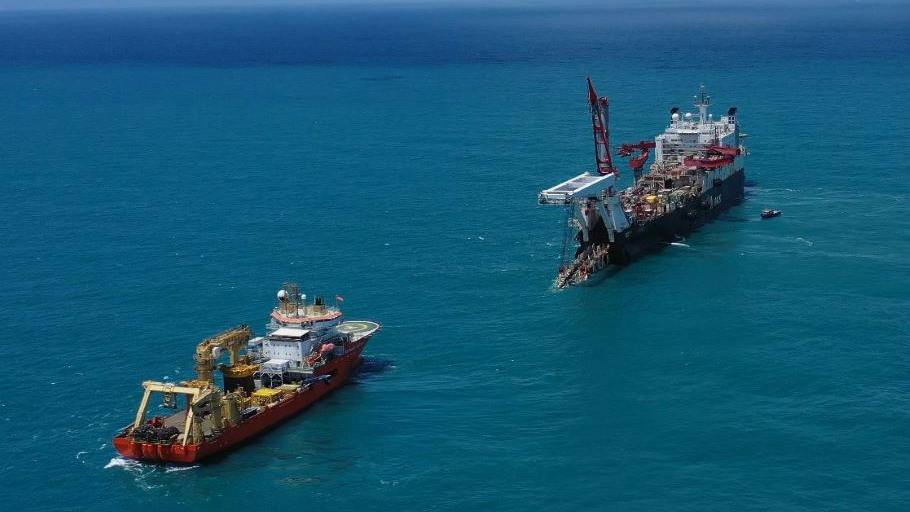 Karish pipelaying offshore Israel in 2020