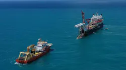 Karish pipelaying offshore Israel in 2020