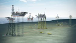 The development will feature three platforms connected to a total of 55 wells. The Munin production platform will operate fully unmanned while the Hugin A process/living quarters installation and the unmanned wellhead facility Hugin B are designed for low manning or fully unmanned operations. All will be controlled from a new operations center in Stavanger.