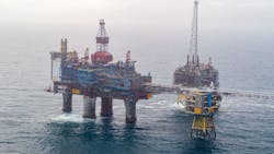 Sleipner field drone view Sleipner field drone view