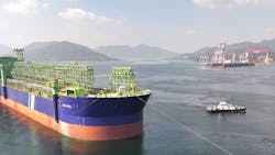 In late October 2023, the newbuild hull for the BW Opal FPSO started tow from the SK Oceanplant yard in South Korea to the integration shipyard in Singapore. BW Offshore says its BW Opal hull is one of the largest FPSO hulls ever built, with an overall length of 358 m, a width of 64 m. In late October 2023, the newbuild hull for the BW Opal FPSO started tow from the SK Oceanplant yard in South Korea to the integration shipyard in Singapore. BW Offshore says its BW Opal hull is one of the largest FPSO hulls ever built, with an overall length of 358 m, a width of 64 m.