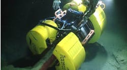 Tracerco's Discovery technology is shown being placed on a pipeline. Tracerco's Discovery technology is shown being placed on a pipeline.