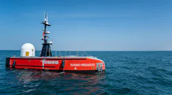 Fugro's 12-m Blue Essence uncrewed surface vessel (USV), the Fugro Pegasus, received full navigation licensing from the UAE Ministry of Energy and Infrastructure in April 2023.