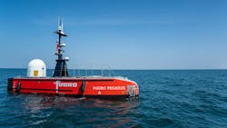 Fugro&apos;s 12-m Blue Essence uncrewed surface vessel (USV), the Fugro Pegasus, received full navigation licensing from the UAE Ministry of Energy and Infrastructure in April 2023.