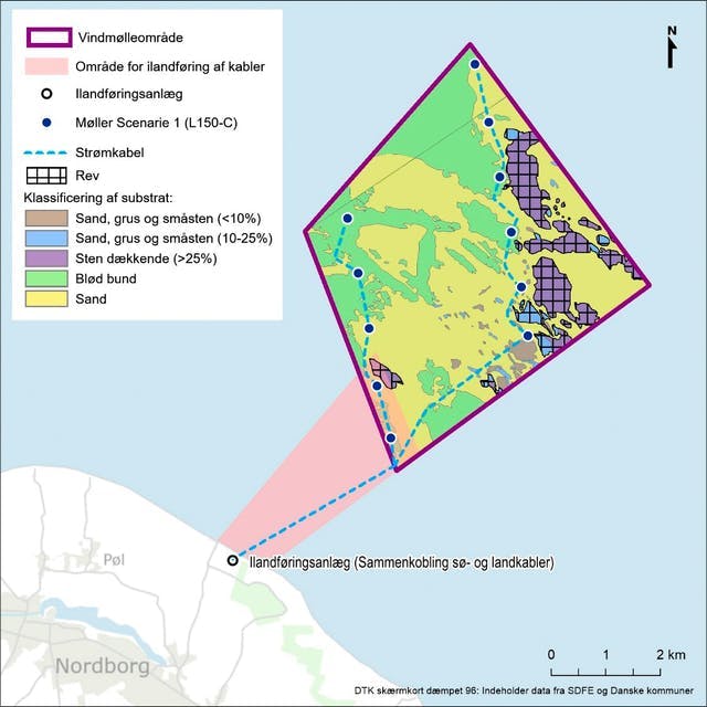 Layout of the project area and corridor for the landing cables Layout of the project area and corridor for the landing cables