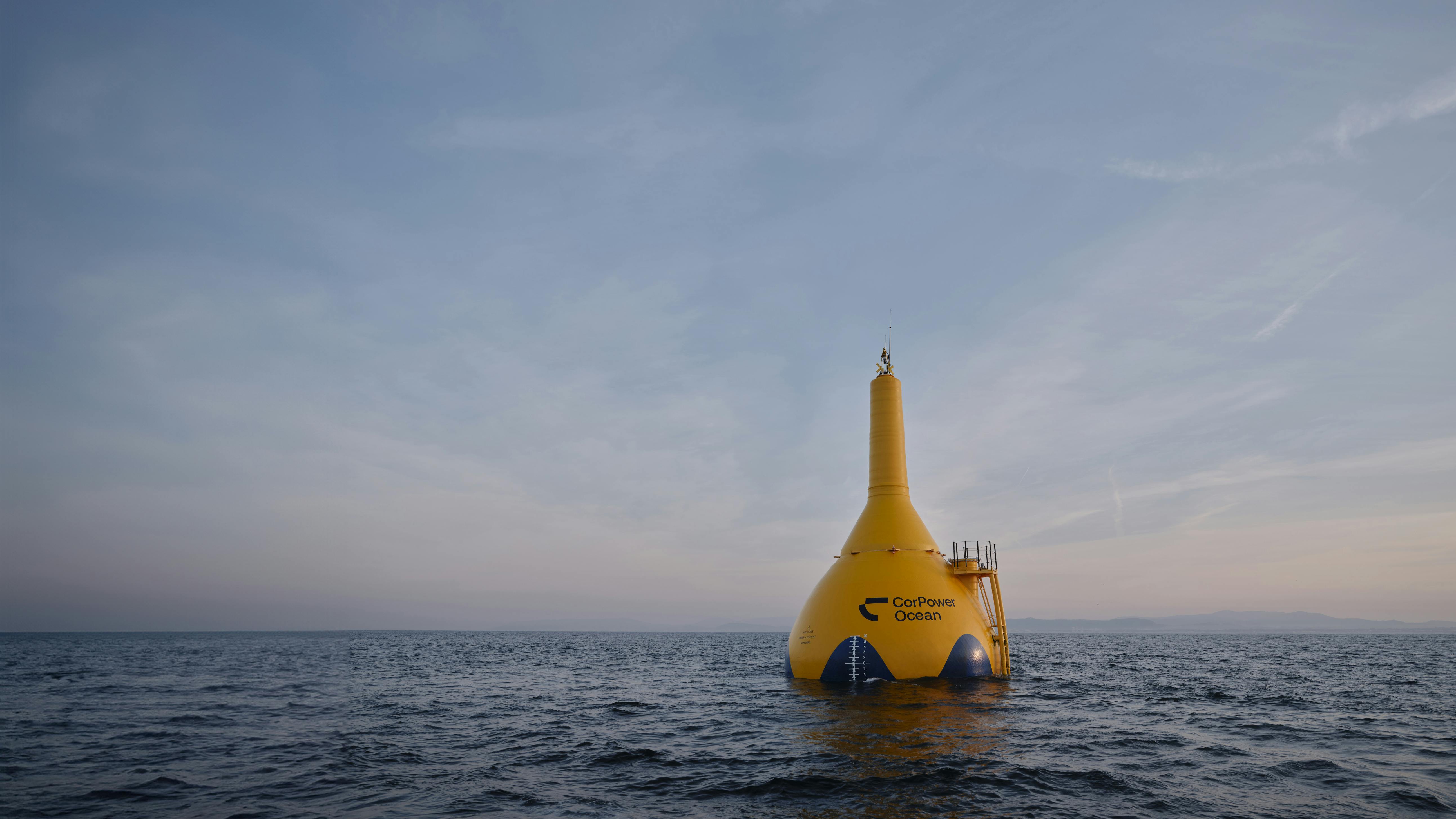 CorPower&rsquo;s C4 device deployed offshore Portugal.