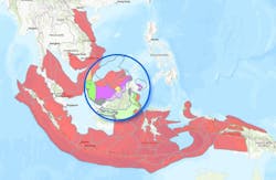 The map provides an overview of the basins covered by the 'Southeast Asia Carbon Storage Study' and a snapshot of storage play segmentation. The map provides an overview of the basins covered by the 'Southeast Asia Carbon Storage Study' and a snapshot of storage play segmentation.