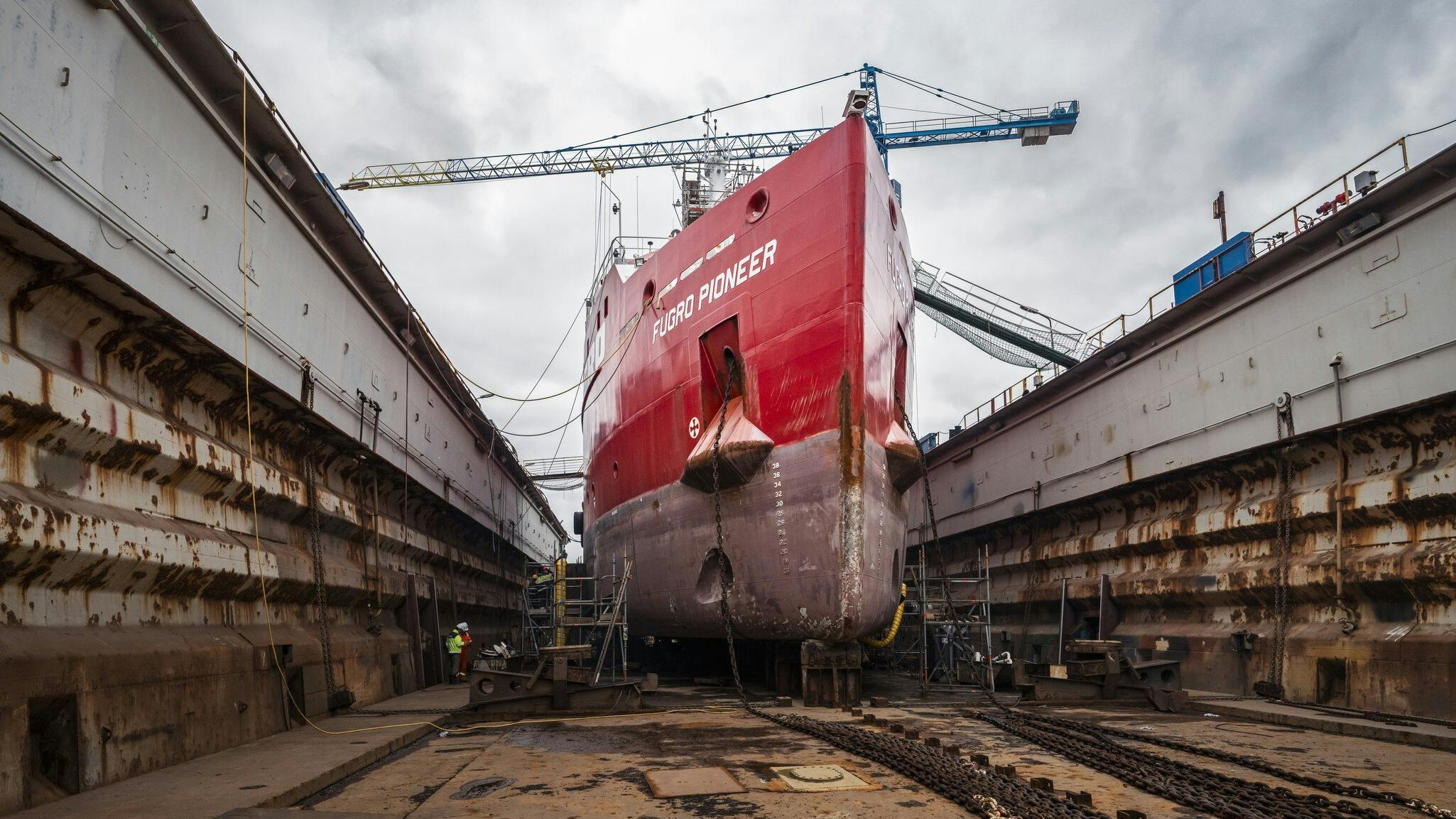 The Fugro Pioneer is ready to be equipped with methanol engines after successfully converting the main components on board.