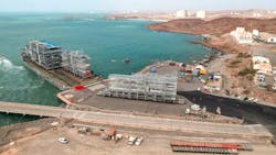 The Scarborough Energy Project’s Pluto Train 2 has achieved a major milestone with the first three modules safely installed on site in Karratha, Western Australia. The Scarborough Energy Project’s Pluto Train 2 has achieved a major milestone with the first three modules safely installed on site in Karratha, Western Australia.