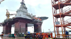 Transocean Equinox semi-submersible drilling rig in Singapore