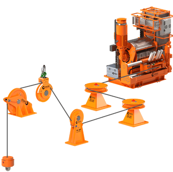 35 mT cable pull-in winch system 35 mT cable pull-in winch system