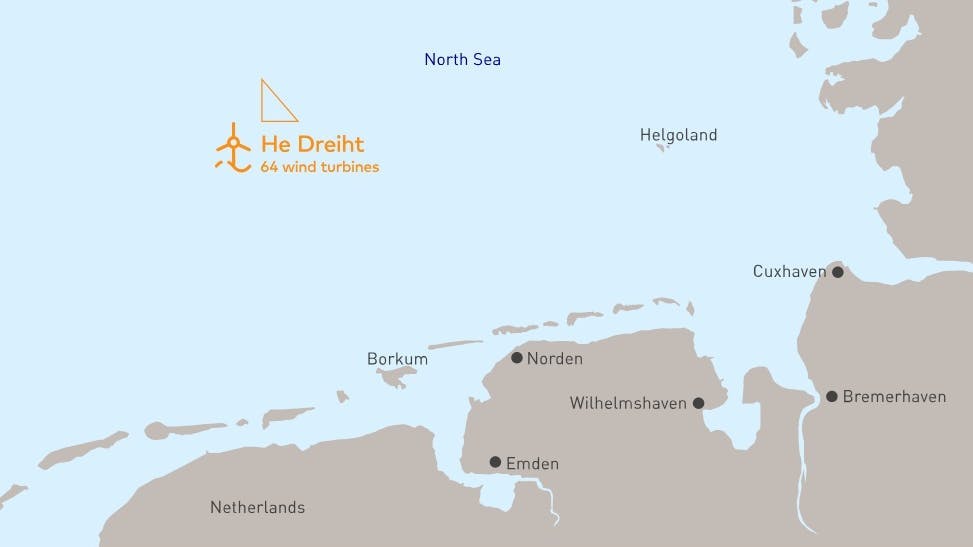 A map of the area around He Dreiht A map of the area around He Dreiht